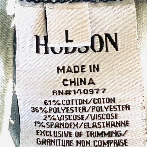 NEW HUDSON Girl Blue Crop Shirt Short Sleeve Raw Hem Snap Button Size Large - Picture 11 of 12